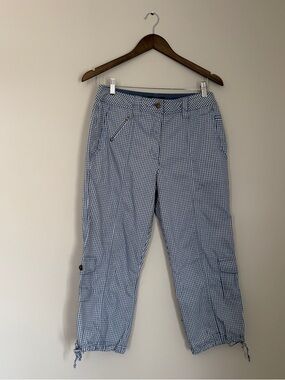 Y2K Orly blue gingham capris with side ties
